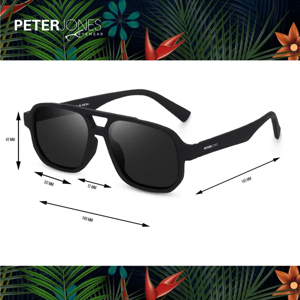 Peter_Jones_Black_Matte_Finished_Polarized_Sunglasses_with_Complete_UV_Protection_HD_Vision_and_Spring_Hinges_(PO740B)