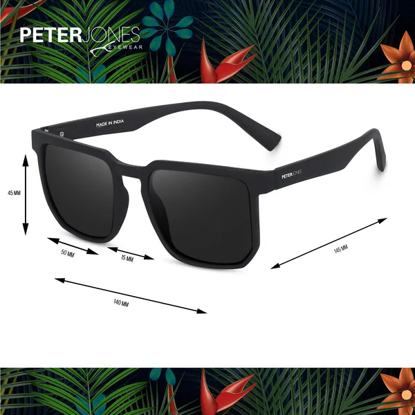 Peter_Jones_Black_Matte_Finished_Polarized_Sunglasses_with_Complete_UV_Protection_HD_Vision_and_Spring_Hinges_(PO750B)