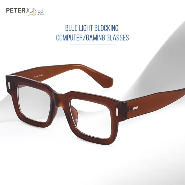 Peter_Jones_Brown_Square_Unisex_Blue_Light_Blocking_Computer/Gaming_Glasses_(3688FBW)