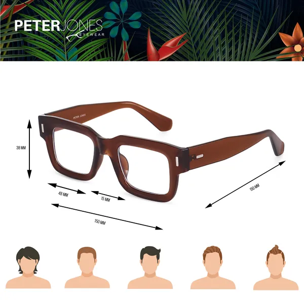 Peter_Jones_Brown_Square_Unisex_Blue_Light_Blocking_Computer/Gaming_Glasses_(3688FBW)