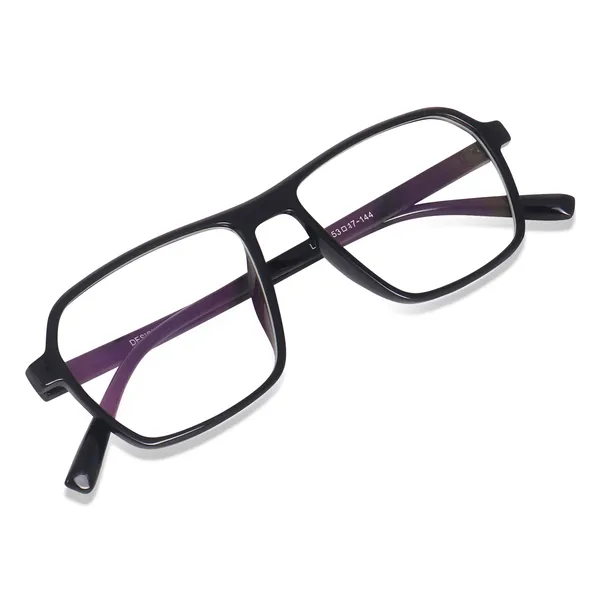 Peter_Jones_Eyewear_Black_Square_Unisex_Medium_Sleek_Optical_Frame_with_Anti_Glare_Lenses_(AG216B)
