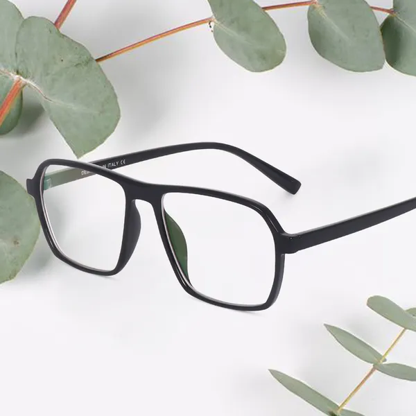 Peter_Jones_Eyewear_Black_Square_Unisex_Medium_Sleek_Optical_Frame_with_Anti_Glare_Lenses_(AG216B)