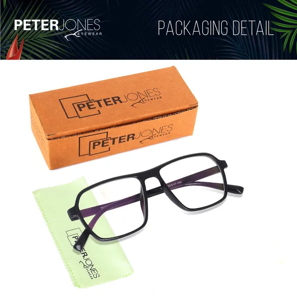 Peter_Jones_Eyewear_Black_Square_Unisex_Medium_Sleek_Optical_Frame_with_Anti_Glare_Lenses_(AG216B)