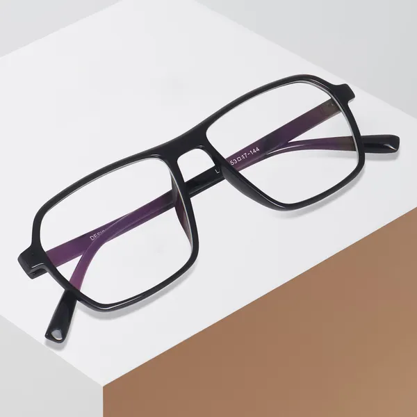 Peter_Jones_Eyewear_Black_Square_Unisex_Medium_Sleek_Optical_Frame_with_Anti_Glare_Lenses_(AG216B)