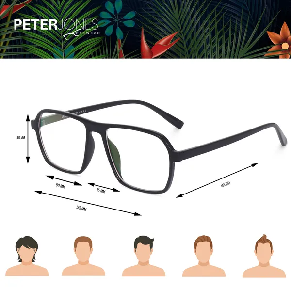 Peter_Jones_Eyewear_Black_Square_Unisex_Medium_Sleek_Optical_Frame_with_Anti_Glare_Lenses_(AG216B)