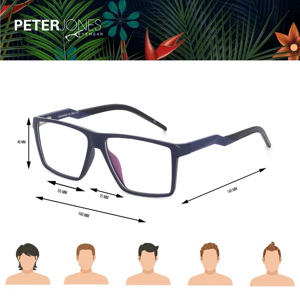 Peter_Jones_Eyewear_Black_Unisex_Sports_Optical_Frame_with_Anti_Glare_Lenses_(S911B)