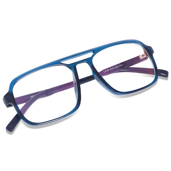 Peter_Jones_Eyewear_Blue_Square_Unisex_Medium_Sleek_Optical_Frame_with_Anti_Glare_Lenses_(AG218BL)