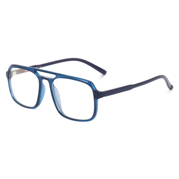 Peter_Jones_Eyewear_Blue_Square_Unisex_Medium_Sleek_Optical_Frame_with_Anti_Glare_Lenses_(AG218BL)