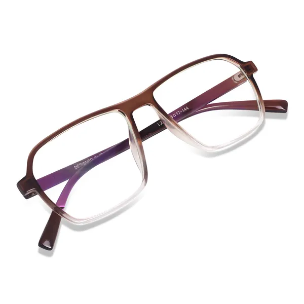 Peter_Jones_Eyewear_Brown_Square_Unisex_Medium_Sleek_Optical_Frame_with_Anti_Glare_Lenses_(AG216BR)
