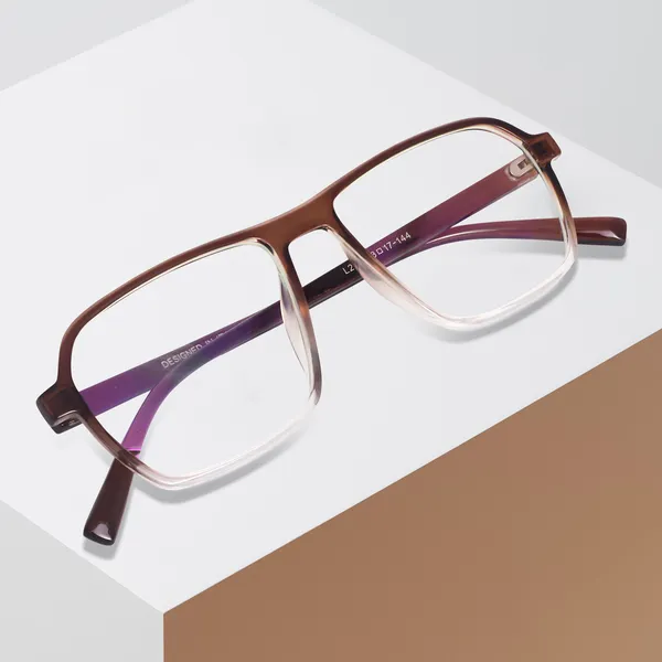 Peter_Jones_Eyewear_Brown_Square_Unisex_Medium_Sleek_Optical_Frame_with_Anti_Glare_Lenses_(AG216BR)