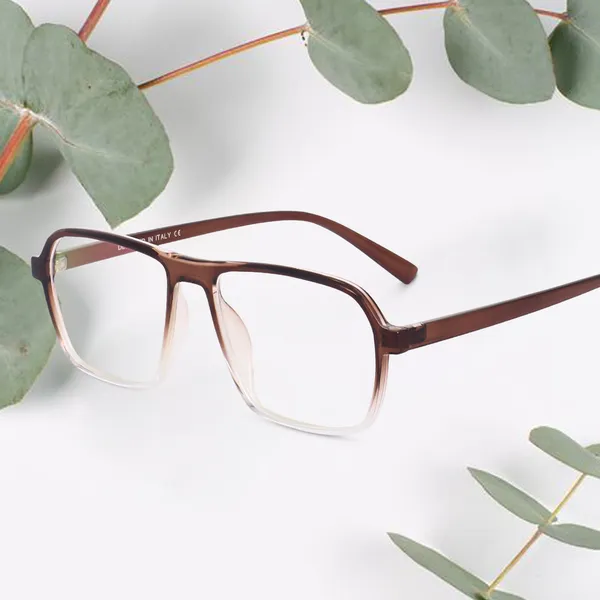 Peter_Jones_Eyewear_Brown_Square_Unisex_Medium_Sleek_Optical_Frame_with_Anti_Glare_Lenses_(AG216BR)