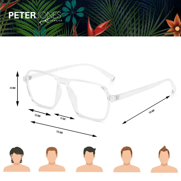 Peter_Jones_Eyewear_Clear_Transparent_Square_Unisex_Medium_Sleek_Optical_Frame_with_Anti_Glare_Lenses_(AG216T)