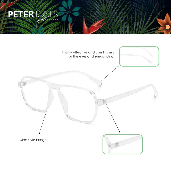 Peter_Jones_Eyewear_Clear_Transparent_Square_Unisex_Medium_Sleek_Optical_Frame_with_Anti_Glare_Lenses_(AG216T)