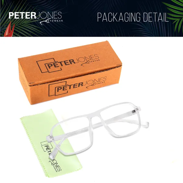 Peter_Jones_Eyewear_Clear_Transparent_Square_Unisex_Medium_Sleek_Optical_Frame_with_Anti_Glare_Lenses_(AG216T)