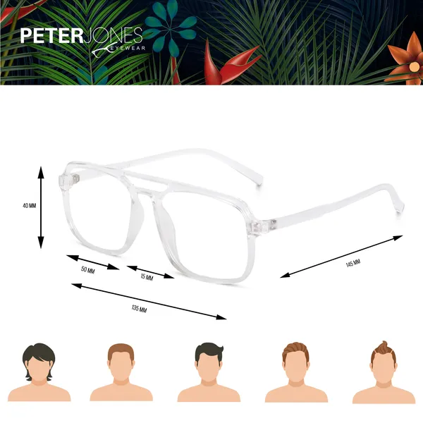 Peter_Jones_Eyewear_Clear_Transparent_Square_Unisex_Medium_Sleek_Optical_Frame_with_Anti_Glare_Lenses_(AG218T)