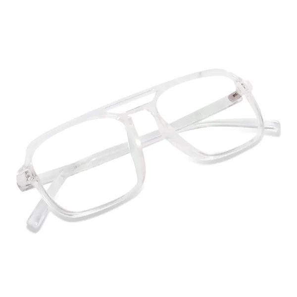 Peter_Jones_Eyewear_Clear_Transparent_Square_Unisex_Medium_Sleek_Optical_Frame_with_Anti_Glare_Lenses_(AG218T)