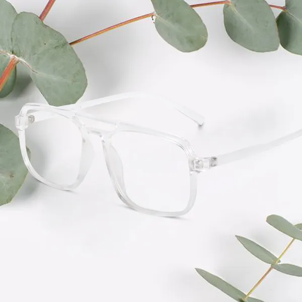 Peter_Jones_Eyewear_Clear_Transparent_Square_Unisex_Medium_Sleek_Optical_Frame_with_Anti_Glare_Lenses_(AG218T)