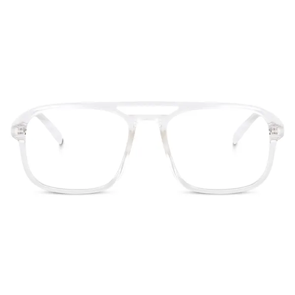 Peter_Jones_Eyewear_Clear_Transparent_Square_Unisex_Medium_Sleek_Optical_Frame_with_Anti_Glare_Lenses_(AG218T)