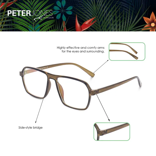 Peter_Jones_Eyewear_Green_Square_Unisex_Medium_Sleek_Optical_Frame_with_Anti_Glare_Lenses_(AG216GR)