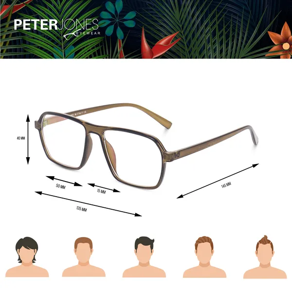 Peter_Jones_Eyewear_Green_Square_Unisex_Medium_Sleek_Optical_Frame_with_Anti_Glare_Lenses_(AG216GR)