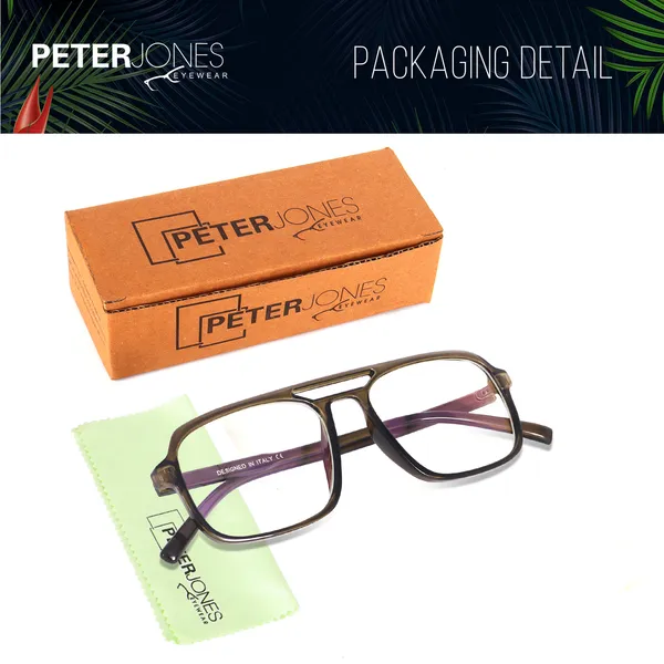 Peter_Jones_Eyewear_Green_Square_Unisex_Medium_Sleek_Optical_Frame_with_Anti_Glare_Lenses_(AG218GR)