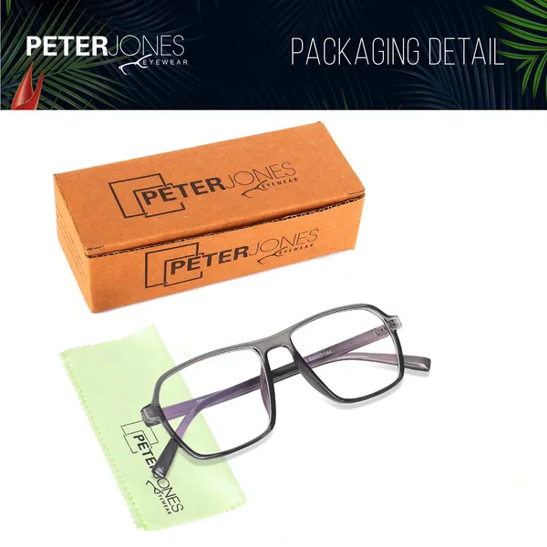 Peter_Jones_Eyewear_Grey_Square_Unisex_Medium_Sleek_Optical_Frame_with_Anti_Glare_Lenses_(AG216GT)