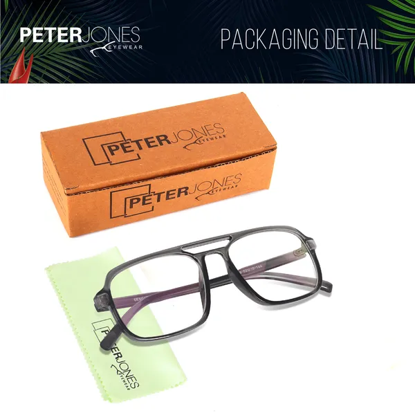 Peter_Jones_Eyewear_Grey_Square_Unisex_Medium_Sleek_Optical_Frame_with_Anti_Glare_Lenses_(AG218GT)