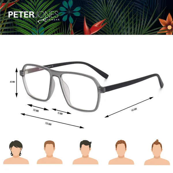 Peter_Jones_Eyewear_Jelly_Grey_Square_Unisex_Medium_Sleek_Optical_Frame_with_Anti_Glare_Lenses_(AG216JG)
