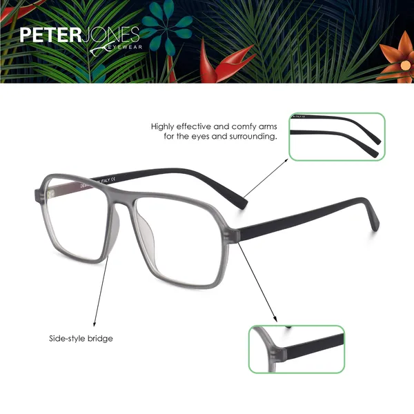 Peter_Jones_Eyewear_Jelly_Grey_Square_Unisex_Medium_Sleek_Optical_Frame_with_Anti_Glare_Lenses_(AG216JG)