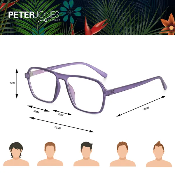 Peter_Jones_Eyewear_Purple_Square_Unisex_Medium_Sleek_Optical_Frame_with_Anti_Glare_Lenses_(AG216PL)