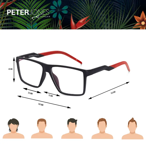 Peter_Jones_Eyewear_Red_Unisex_Sports_Optical_Frame_with_Anti_Glare_Lenses_(S911RD)