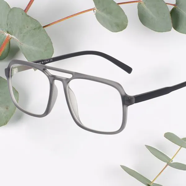 Peter_Jones_Eyewear_Square_Grey_Unisex_Medium_Sleek_Optical_Frame_with_Anti_Glare_Lenses_(AG218GB)