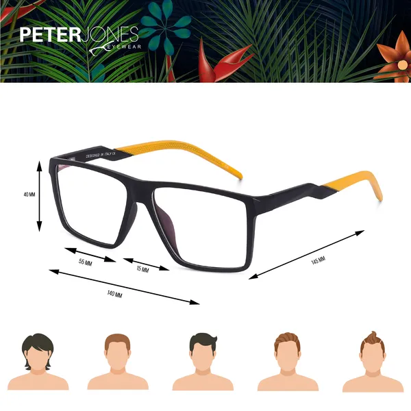 Peter_Jones_Eyewear_Unisex_Sports_Optical_Frame_with_Anti_Glare_Lenses_(S911Y)