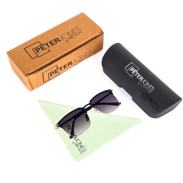 Peter_Jones_I_Clubmasters_I_Black_Gold_Color_I_Full_Rim_Square_I_UV/UB_Protection_I_Sunglasses_for_Men_&_Women_T7029BG