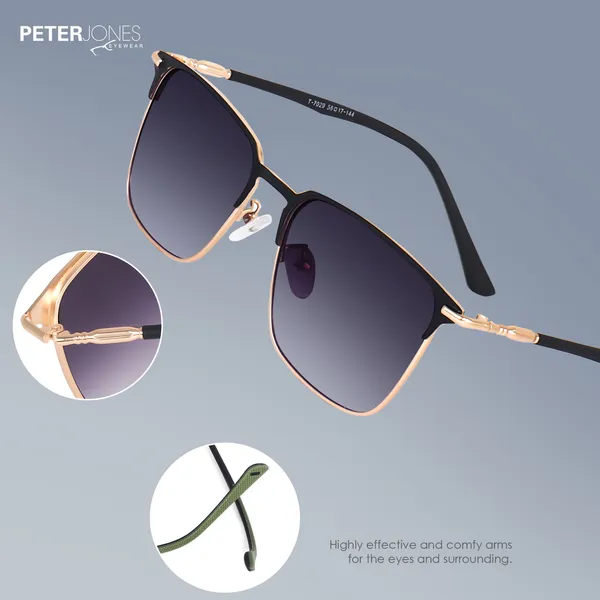 Peter_Jones_I_Clubmasters_I_Black_Gold_Color_I_Full_Rim_Square_I_UV/UB_Protection_I_Sunglasses_for_Men_&_Women_T7029BG