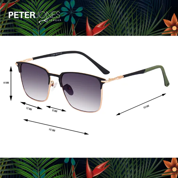 Peter_Jones_I_Clubmasters_I_Black_Gold_Color_I_Full_Rim_Square_I_UV/UB_Protection_I_Sunglasses_for_Men_&_Women_T7029BG