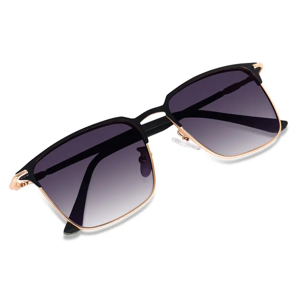 Peter_Jones_I_Clubmasters_I_Black_Gold_Color_I_Full_Rim_Square_I_UV/UB_Protection_I_Sunglasses_for_Men_&_Women_T7029BG