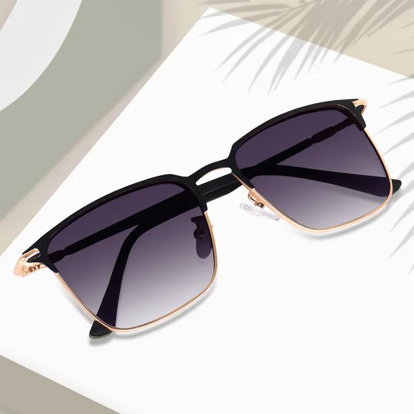 Peter_Jones_I_Clubmasters_I_Black_Gold_Color_I_Full_Rim_Square_I_UV/UB_Protection_I_Sunglasses_for_Men_&_Women_T7029BG
