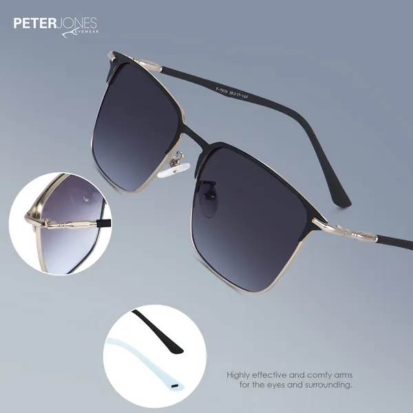 Peter_Jones_I_Clubmasters_I_Black_Silver_Color_I_Full_Rim_Square_I_UV/UB_Protection_I_Sunglasses_for_Men_&_Women_T7029BS