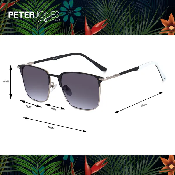 Peter_Jones_I_Clubmasters_I_Black_Silver_Color_I_Full_Rim_Square_I_UV/UB_Protection_I_Sunglasses_for_Men_&_Women_T7029BS