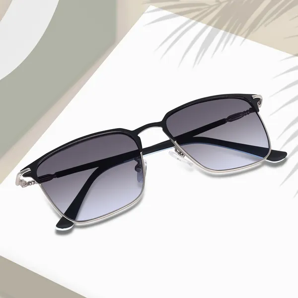Peter_Jones_I_Clubmasters_I_Black_Silver_Color_I_Full_Rim_Square_I_UV/UB_Protection_I_Sunglasses_for_Men_&_Women_T7029BS