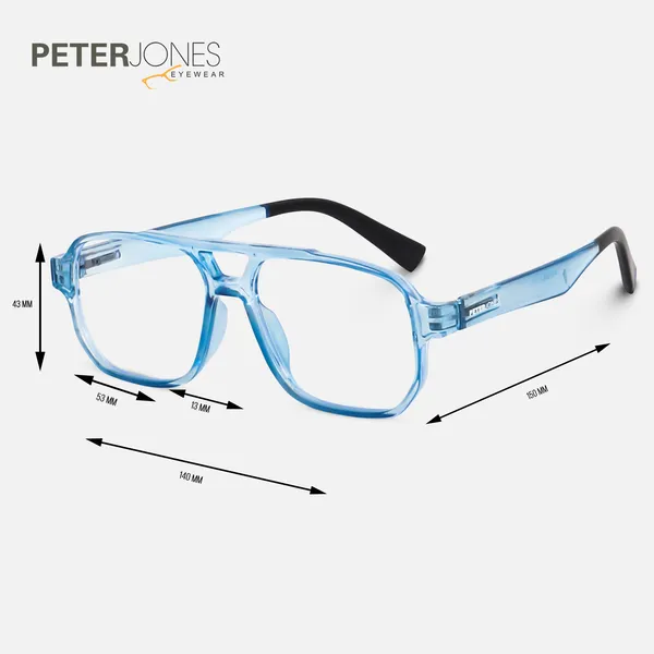 Peter_Jones_I_Zero_Power_Blue_Cut_Computer/Gaming_Glasses_I_Aqua_Blue_Color_I_Square_Shape_I_Gaming_Glasses_I_UV_Protected_&_Blocks_Harmful_Rays_I_Men_&_Women_I_Large_Size_AG740TBL