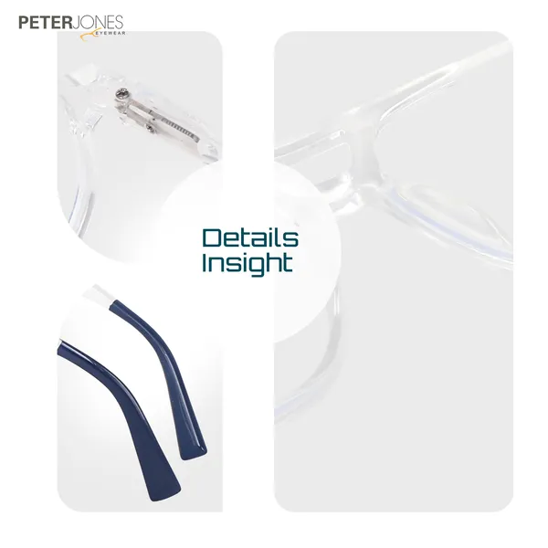 Peter_Jones_I_Zero_Power_Blue_Cut_Computer/Gaming_Glasses_I_Clear_Transparent_Color_I_Square_Shape_I_Gaming_Glasses_I_UV_Protected_&_Blocks_Harmful_Rays_I_Men_&_Women_I_Large_Size_AG740T