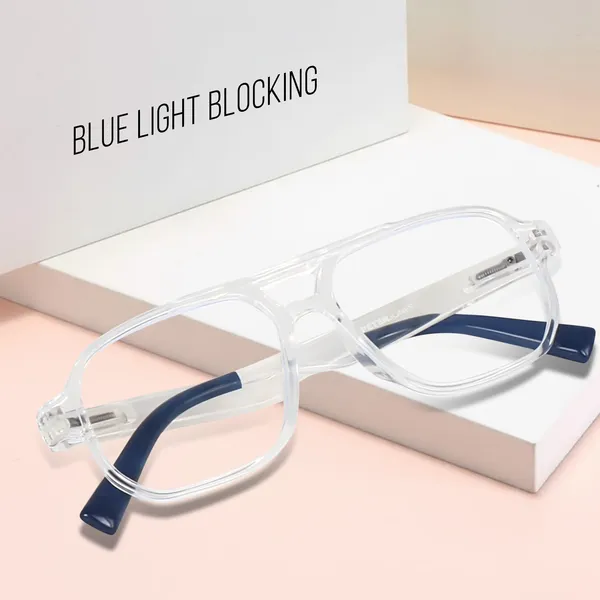 Peter_Jones_I_Zero_Power_Blue_Cut_Computer/Gaming_Glasses_I_Clear_Transparent_Color_I_Square_Shape_I_Gaming_Glasses_I_UV_Protected_&_Blocks_Harmful_Rays_I_Men_&_Women_I_Large_Size_AG740T