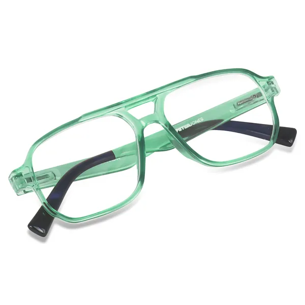 Peter_Jones_I_Zero_Power_Blue_Cut_Computer/Gaming_Glasses_I_Green_Color_I_Square_Shape_I_Gaming_Glasses_I_UV_Protected_&_Blocks_Harmful_Rays_I_Men_&_Women_I_Large_Size_AG740TGR