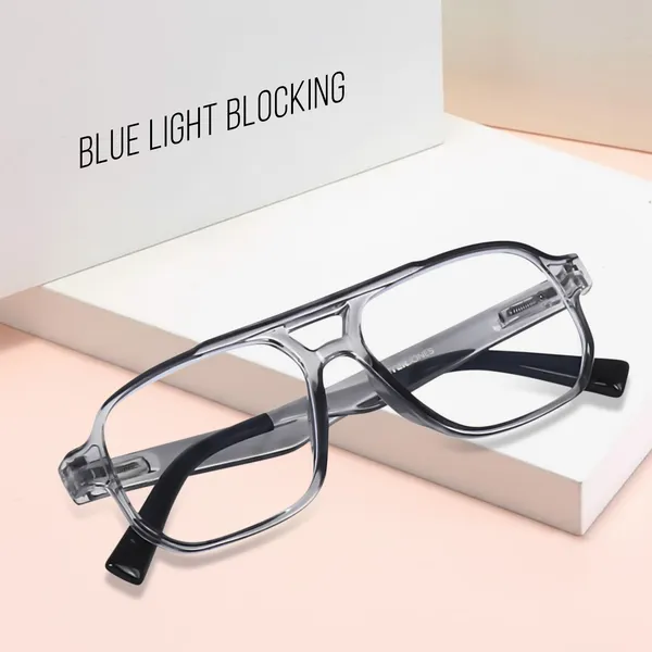 Peter_Jones_I_Zero_Power_Blue_Cut_Computer/Gaming_Glasses_I_Grey_Color_I_Square_Shape_I_Gaming_Glasses_I_UV_Protected_&_Blocks_Harmful_Rays_I_Men_&_Women_I_Large_Size_AG740GT