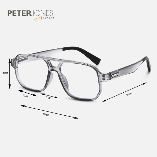 Peter_Jones_I_Zero_Power_Blue_Cut_Computer/Gaming_Glasses_I_Grey_Color_I_Square_Shape_I_Gaming_Glasses_I_UV_Protected_&_Blocks_Harmful_Rays_I_Men_&_Women_I_Large_Size_AG740GT