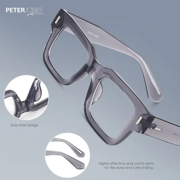 Peter_Jones_Transparent_Grey_Square_Unisex_Blue_Light_Blocking_Computer/Gaming_Glasses_(3688FGT)