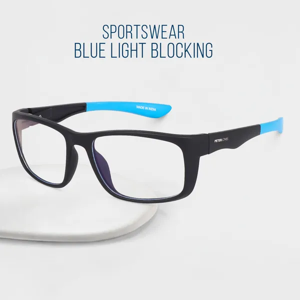 Peter_Jones_Unisex_Zero_Power_Blue_Cut__Black_Color_Computer/Gaming_Glasses/Cycling/Sports_UV_Protected