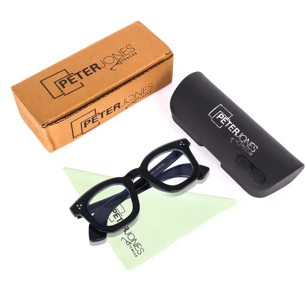 Peter_Jones_Unisex_Zero_Power_Blue_Cut__Black_Color_Computer/Gaming_Glasses_Square_Frame_UV_Protected